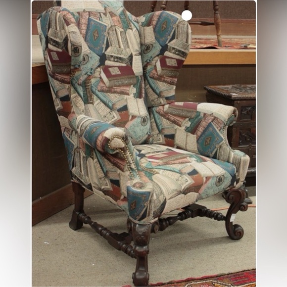 Classic Books & Inkwell Themed Tapestry Upholstery Fabric Thick Textured Library - Picture 13 of 13